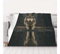 Staring at The Hungry Wolf Couverture en flanelle douce, parfaite pour lit, canapé et voyage, convient pour toutes les saisons, 4 tailles