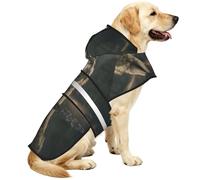 Staring At The Hungry Wolf Manteau de pluie imperméable pour chien avec capuche, bandes réfléchissantes et sangle ventrale réglable, convient aux chiens de petite et grande taille