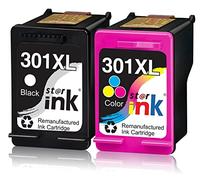 starink 301XL pour Cartouches HP 301 HP 301 XL Compatible avec DeskJet 2540 1010 1510 2050 2544 2510 1050A 1000 OfficeJet 2620 4630 4632 2622 Envy 4504 5534 5536 (Noir Couleur, 2 Pack)