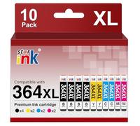 Starink 364xl Compatible Cartouches d'encre (10-Pack) pour HP 364 364XL pour Photosmart 5520 5510 5512 5515 6510 6520 B110a B109a Deskjet 3520 3070A Officejet 4620 4622 Noir Cyan Magenta Jaune