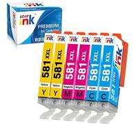 Starink CLI-581 XXL Cartouches pour Canon 581 580XL Couleur pour Canon Pixma TS8350 TS6350 TS6151 TS6250 TS8150 TS8351 TS8151 TS8152 TS6251 TS6351 TS8250 TS8251 TS9150 (Cyan Magenta Jaune)