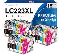 Starink LC223XL Cartouche d'encre pour Brother LC223 LC223VALBP (15 Pack) pour Cartouche Brother MFC J480DW, MFC J4625DW MFC-J5720DW MFC-J4620DW MFC-J4420DW MFC-J5320DW J5625DW,DCP-J4120DW, DCP-J562DW