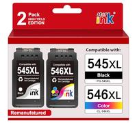 Starink Lot de 2 Cartouches d'encre PG-545/CL-546 XL Compatibles avec Canon 545 546 XL (1 Noir, 1 Couleur) pour Canon pixma MX495 tr4550 pour Canon tr4551 Ts3150 MG3050 TR4551 MG2950