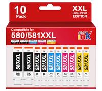 Starink PGI-580 CLI-581 XXL (10 Pack) Compatible pour Cartouche Canon 581 580 XXL pour Canon TS6350 TS6150 TS6351 TS6151 TS9550 TS705 TS8150 TR8550 TS9150 TS8151 TR7550
