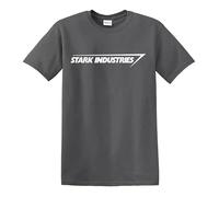 Stark Industries T-shirt Iron Man Shield Marvel Comic Top Tee, charbon, L