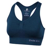 STARK SOUL Bra Light Support Soutien-gorge de sport double couche pour femme Tailles S, M, L et XL, bleu marine, M