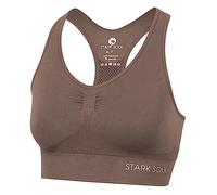 STARK SOUL Bra Light Support Soutien-gorge de sport double couche pour femme Tailles S, M, L et XL, Taupe foncé, S