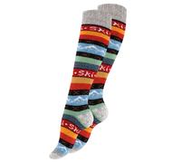 Stark Soul Chaussettes montantes 'Hygge' bleu clair / gris / rouge / noir, Taille 35-38