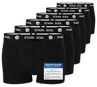 STARK SOUL Lot de 6 boxers en coton pour homme - Taille M à XXL, Lot de 6 boxers noirs, L