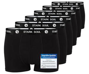 STARK SOUL Lot de 6 boxers en coton pour homme - Taille M à XXL, Lot de 6 boxers noirs, XXL