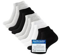STARK SOUL Sneaker Socken Chaussettes, 10 Paires-Noir/Blanc/Gris, 43-46 Hommes