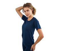 STARK SOUL T-shirt de sport à manches courtes pour femme - Sans couture - Racer - Différentes couleurs - Tailles XS-S, M-L, XL-XXL, bleu marine, M-L