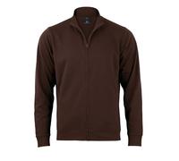 STARK SOUL Veste de survêtement blanche avec col montant, fermeture éclair et 2 poches latérales | French Terry, marron, M