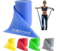 Starktape Bande de résistance de 15 m pour physiothérapie - Sans latex - Élastique professionnel - Pour le haut et le bas du corps, pilates, rééducation, yoga, pilates, entraînement - Bleu lourd