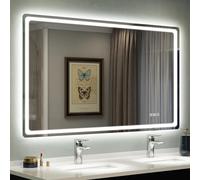 STARLEAD 120x70cm Grand Miroir-LED-Salle-de-Bain-avec-Éclairage et Bluetooth, Anti-buée, 3 Couleurs Lumière, Gradable, Mémoire, IP44, Verre Trempé, Horizontal/Vertical