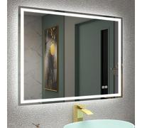 STARLEAD Miroir-LED-Salle-de-Bain-avec-Éclairage 60x80cm, Miroir-LED avec 3 Couleurs Lumière, Anti-buée, Gradable, Mémoire, IP44, Verre Trempé, Horizontal/Vertical