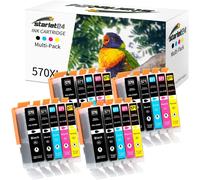 Starlet 20x Ink Cartridges Compatible with Canon PGI-570 CLI-571 XL for Pixma MG5700 MG5750 MG5751 MG6800 MG6850 MG7750 TS5000 TS5050 (4 PGBK 4 Black 4 Cyan 4 Magenta 4 Yellow)