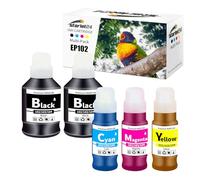 Starlet24 102 104 Encre compatible avec Epson 104 102 Multipack pour EcoTank ET-2820 ET-2850 ET-2710 ET-2715 ET-2720 ET-2826 ET-4800 ET-4850 ET-1810 ET-2810 ET-28. 20 ET-2750 ET-2856 (5 paquets)