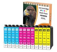 Starlet24 12x Cartouches d'encre Compatibles pour Epson T1632 T1633 T1634 | Compatible pour Epson WF2630 WF-2540 WF-2750 WF-2760 WF-2660 WF-2650 WF-2530 WF-2010 WF-2510