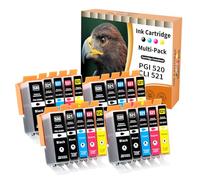 Starlet24 20x Cartouches d'encre Compatibles pour Canon PGI-520 CLI-521