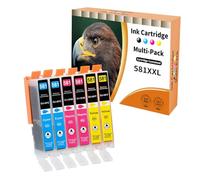Starlet24 6X 581XL Cartouches Compatibles avec Canon CLI-581 Couleur | pour Pixma TR8550 TR8500 TS6350a TS705a TS6350 TS8350 TS8250 TS6150 TS9550