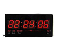 Starlet24 JH4622 Horloge murale LED avec affichage de la date et de la température Rouge 45 x 22 cm