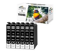 Starlet24 Lot de 6 Cartouches d'encre Noires 604XL compatibles avec Epson 604 XL pour Expression Home XP-2200 XP-2205 XP-3200 XP-3205 XP-4200 XP-4205 Workforce WF2910DWF WF2930DWF WF2935DWF WF2950DWF