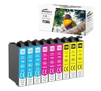 Starlet24 Lot de 9 Cartouches d'encre T1306 compatibles avec Epson T1306 T1302 T1303 T1304 pour Stylus SX525WD SX535WD SX620FW Office B42WD BX925FWD BX635FWD Workforce WF-3520DWF WF-7525 WF-7015