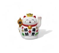Starlet24 Mini Figurine de Chat Porte-Bonheur à énergie Solaire - 5 cm - avec Symbole de Bonheur et de prospérité - pour Bureau et Maison - Blanc (131177)