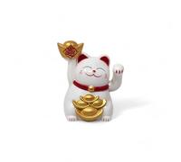 Starlet24 Mini Figurine de Chat Porte-Bonheur à énergie Solaire - 5 cm - avec Symbole de Bonheur et de prospérité - pour Bureau et Maison - Blanc (131173)