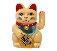 Starlet24 Mini figurine de chat porte-bonheur à énergie solaire - 5 cm - Avec symbole de bonheur et de prospérité - Pour bureau et maison - Les deux