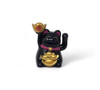 Starlet24 Mini Figurine de Chat Porte-Bonheur à énergie Solaire - 5 cm - avec Symbole de Chance et de prospérité - pour Bureau et Maison - Noir - 131174