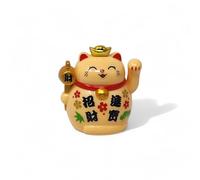 Starlet24 Mini Figurine de Chat Porte-Bonheur à énergie solaire - 5 cm - avec Symbole de Chance et de prospérité - pour Bureau et Maison - Beige (131176)