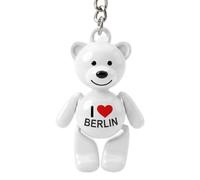Starlet24 Porte-clés Ours Berlin - Couleurs au choix - Métal - Maille mobile - Souvenir, Blanc, ca. 47 x 30 x 18 mm (LxBxH), Classique, européen