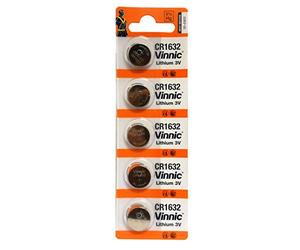 Starlet24 Vinnic Premium Lot de 5 piles bouton CR1632 au lithium