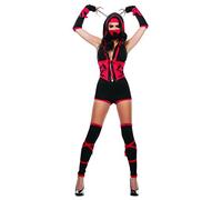 Starline Costume de ninja dragon rouge pour femme, rouge/noir, Medium
