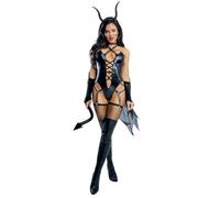 Starline Costume de tentatrice de démon pour femme Taille adulte, Noir, S
