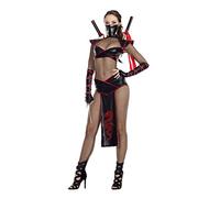 Starline S7002 Costume Assassin Assassin Attrayant pour Femme Taille Adulte, Noir/Rouge, M