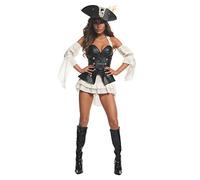 Starline Women's Black Pearl Sexy Pirate Costume Set, Black, Large