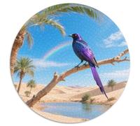 Starling violetPuzzle Rond 1000 Pièces Challenge Créatif pour Tous Âges Croissance Cognitive Divertissementoiseau Loisirs Fêtes Activités Familiales 1000pcs (67.5x67.5cm)