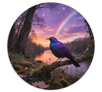 Starling violetPuzzle Rond 1000 Pièces Défi Modéré pour Adultes Pensée Stratégique Entraînement Mémoireoiseau Cadeau Anniversaire Détente 1000pcs (67.5x67.5cm)