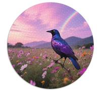 Starling violetPuzzle Rond 1000 Pièces Jeu Compétitif Adolescents Et Adultes Défi Chronométréoiseau Prix Activité De Groupe 1000pcs (67.5x67.5cm)