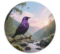 Starling violetPuzzle Rond 1000 Pièces Niveau Équilibré Parents Et Enfants Défi Visueloiseau Jeu Week-End Art Encadré 1000pcs (67.5x67.5cm)