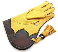 starlingukpk Gants de fauconnerie double couche en cuir de cerf véritable extra doux Taille M