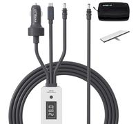 Starlink Mini câble 3 en 1 de 3 m avec affichage numérique de la tension et interrupteur marche/arrêt, adaptateur USB-C/allume-cigare 16 AWG, câble d'alimentation Starlink Mini CC vers DC, fonctionne