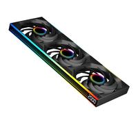 Starlink Single Frame Fan Unit with Speed Display,All-in-One Design,with 1/2/3 x 120 mm 2300RPM/66.6CFM/2.77mmH2O ARGB PWM Fan (3,BK,INF)