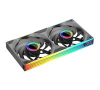 STARLINK Single Frame Ventilateur Unité avec Vitesse Affichage,All-in-One Conception,avec 1/2/3 x 120mm 2300RPM/66.6CFM/2.77mmH2O ARGB PWM Ventilateur (2,BK Reverse Flow,INF)