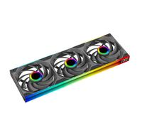 STARLINK Single Frame Ventilateur Unité avec Vitesse Affichage,All-in-One Conception,avec 1/2/3 x 120mm 2300RPM/66.6CFM/2.77mmH2O ARGB PWM Ventilateur (3,BK,INF)