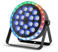 Starlitflow 108W Par LED RGBW avec RGB 24 LED Anneau Lumineux, Lumiere de Scene D MX avec Activation Sonore et 255 Effets, Eclairage Disco pour Fêtes Spectacles Scènes Noël Halloween