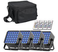 Starlitflow RGBWA UV 54W Par LED Batterie avec Sac, 5200mAh Rechargeable Lumiere de Scene D MX Sans fil avec Télécommande, Eclairage Scene 4-6h pour Exterieur Mariage Bar Disco Halloween Noël